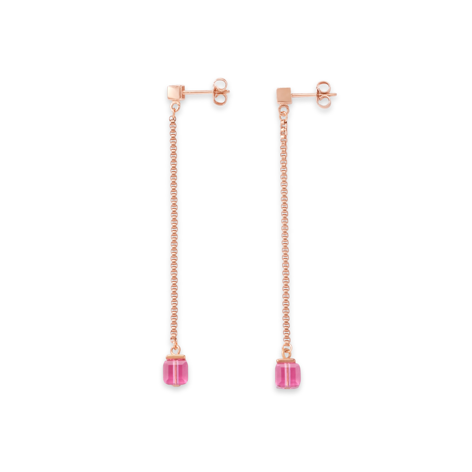 Earrings Stainless Steel rose gold & Crystals rose