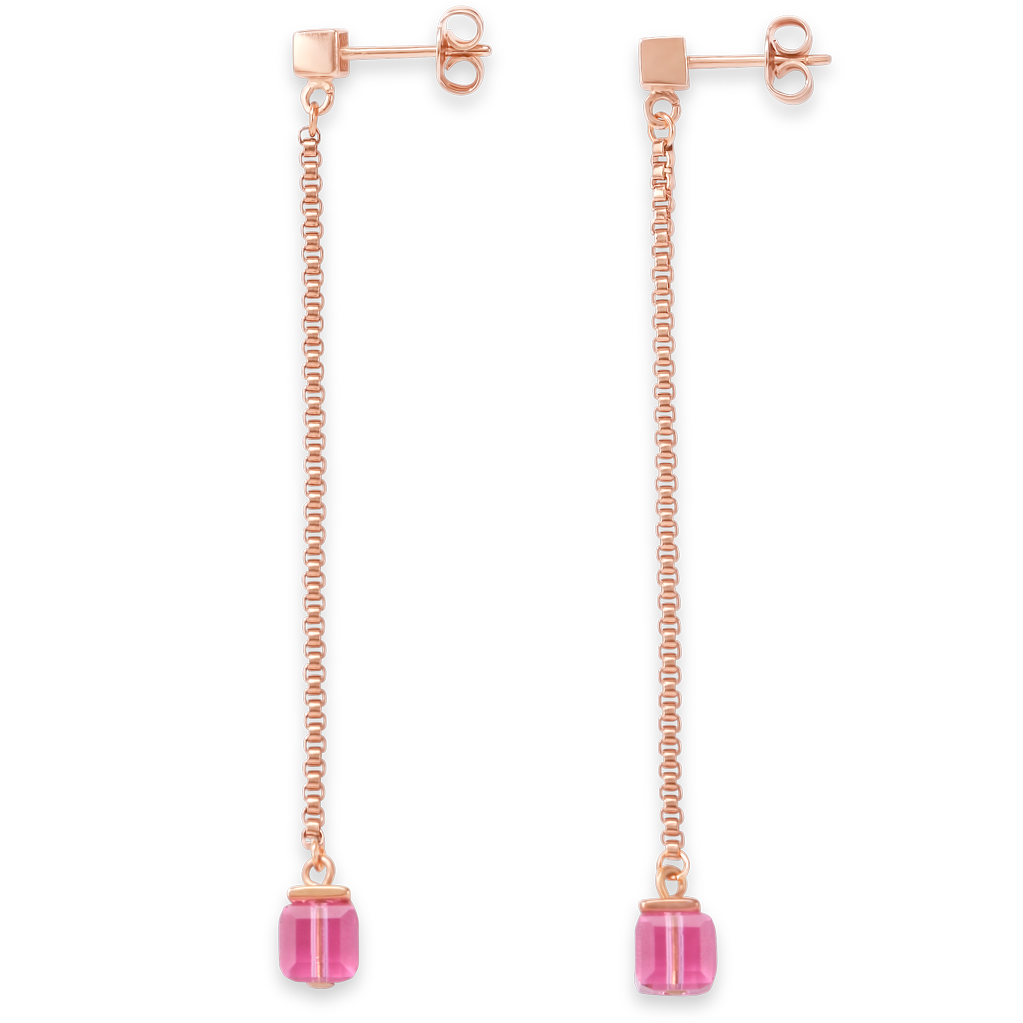 Earrings Stainless Steel rose gold & Crystals rose