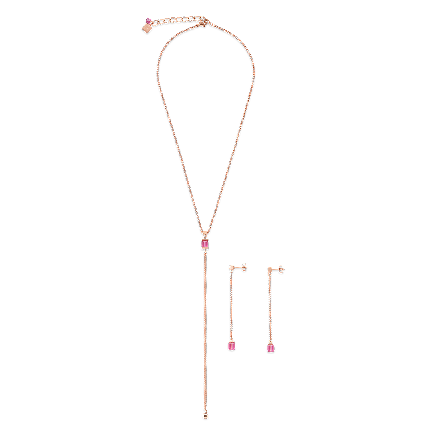 Earrings Stainless Steel rose gold & Crystals rose