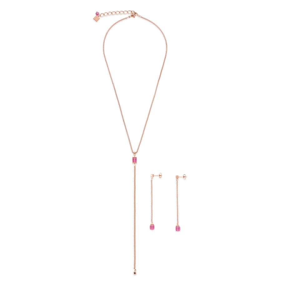 Earrings Stainless Steel rose gold & Crystals rose