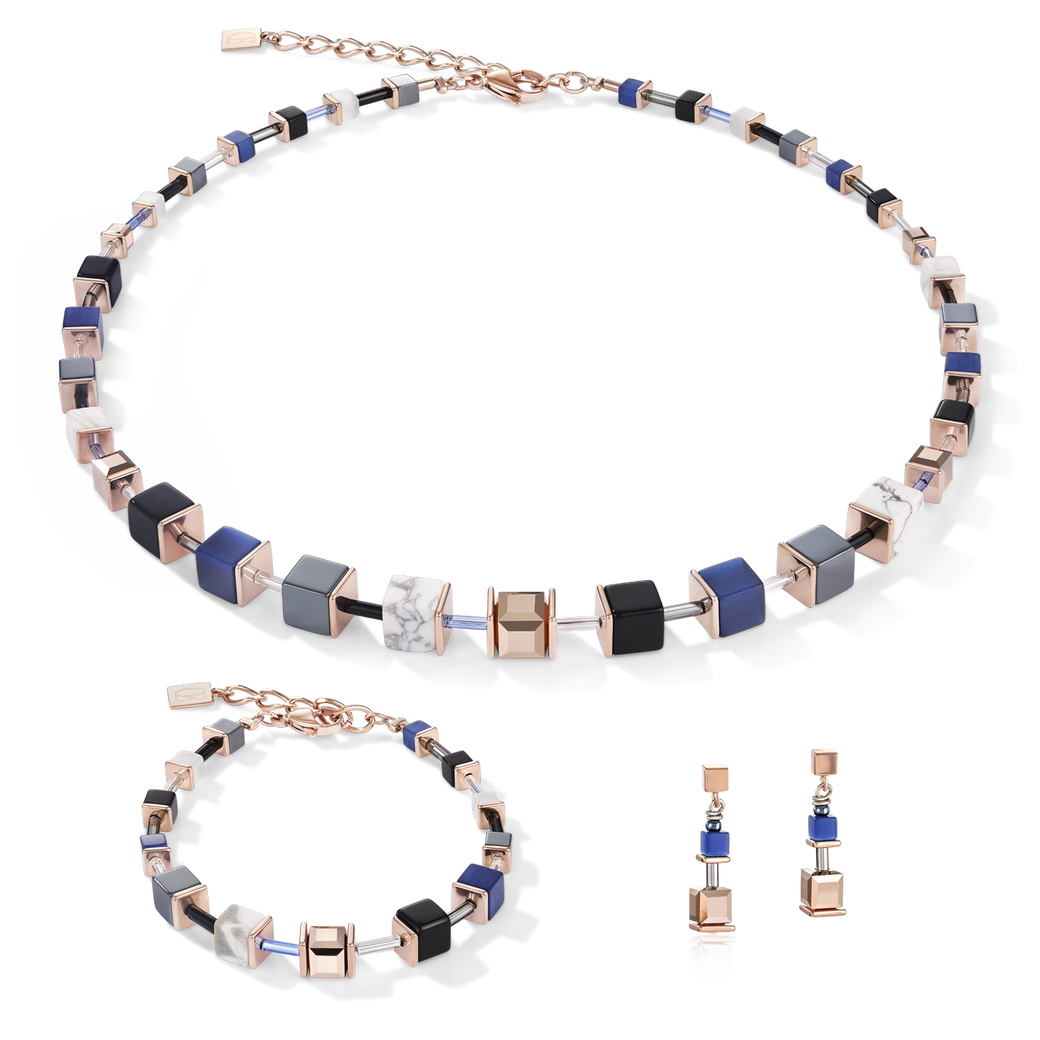 Bracelet GeoCUBE® blue-rose gold
