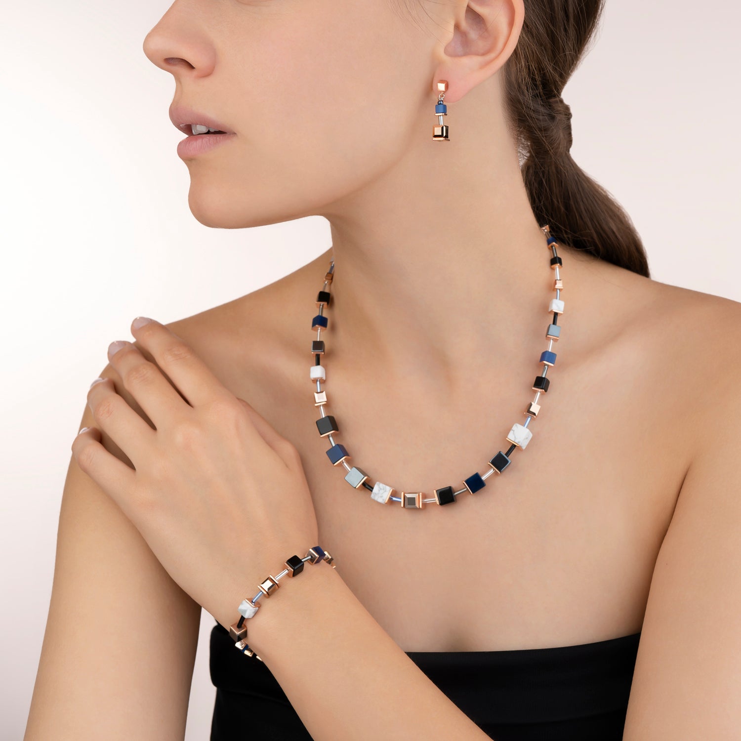 Bracelet GeoCUBE® blue-rose gold