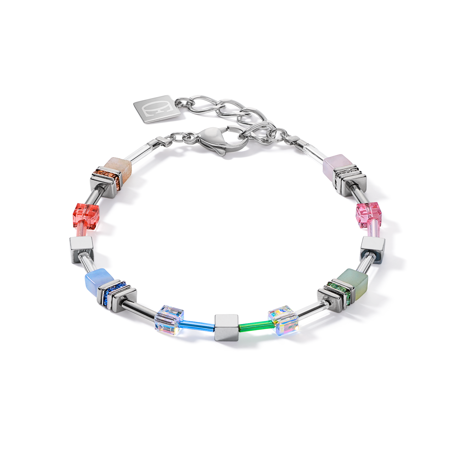Bracelet GeoCUBE® Multitask 4-in-1 summer multi pastel-silver
