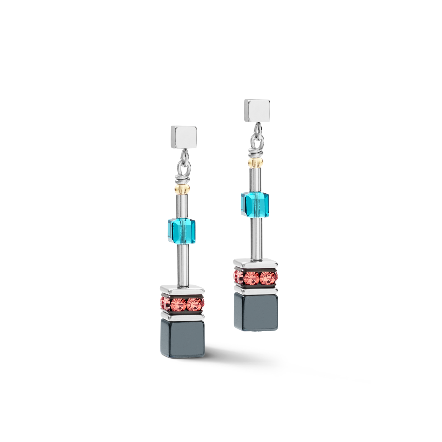 Earrings GeoCUBE® medium multicolour rainbow