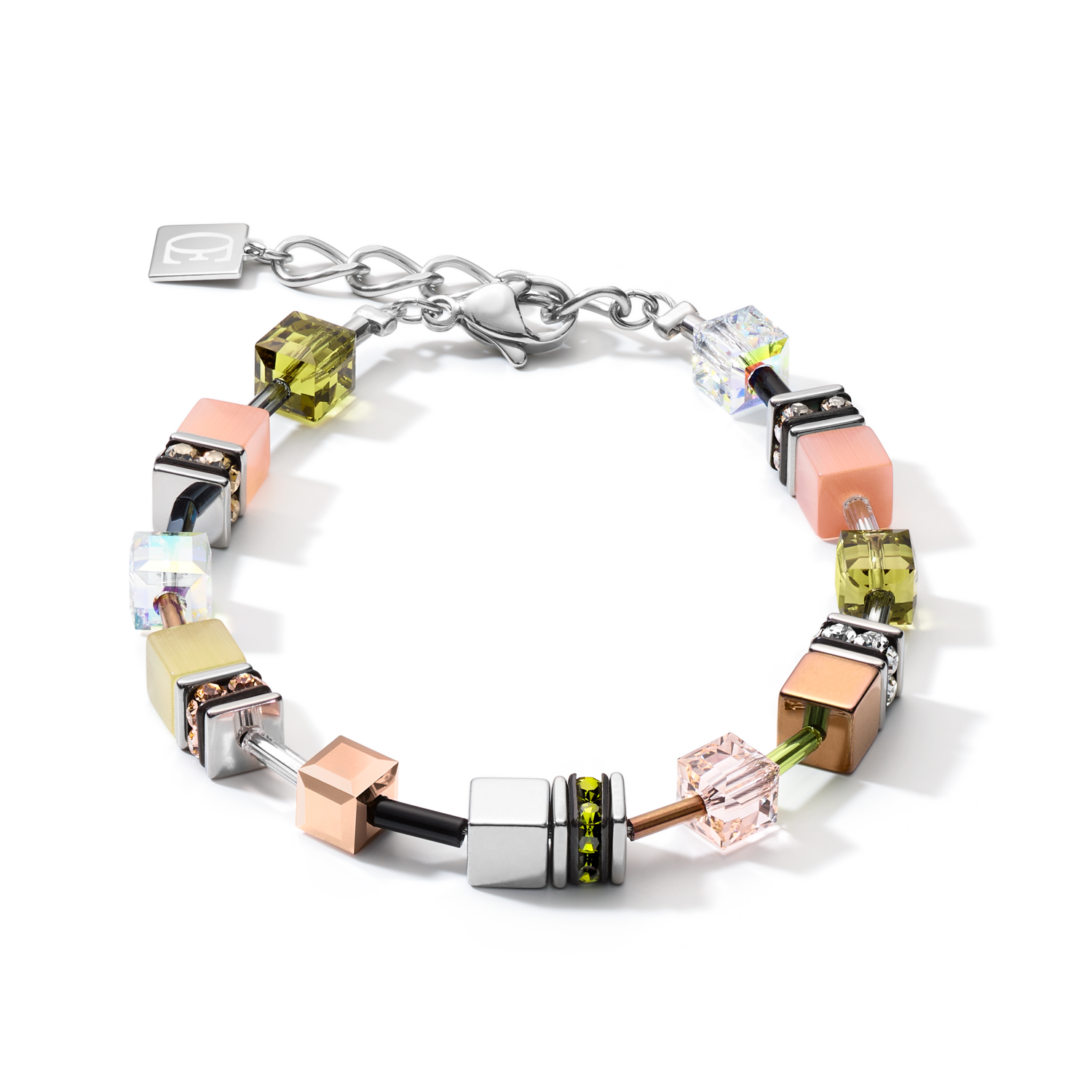 Bracelet GeoCUBE® medium olive-peach