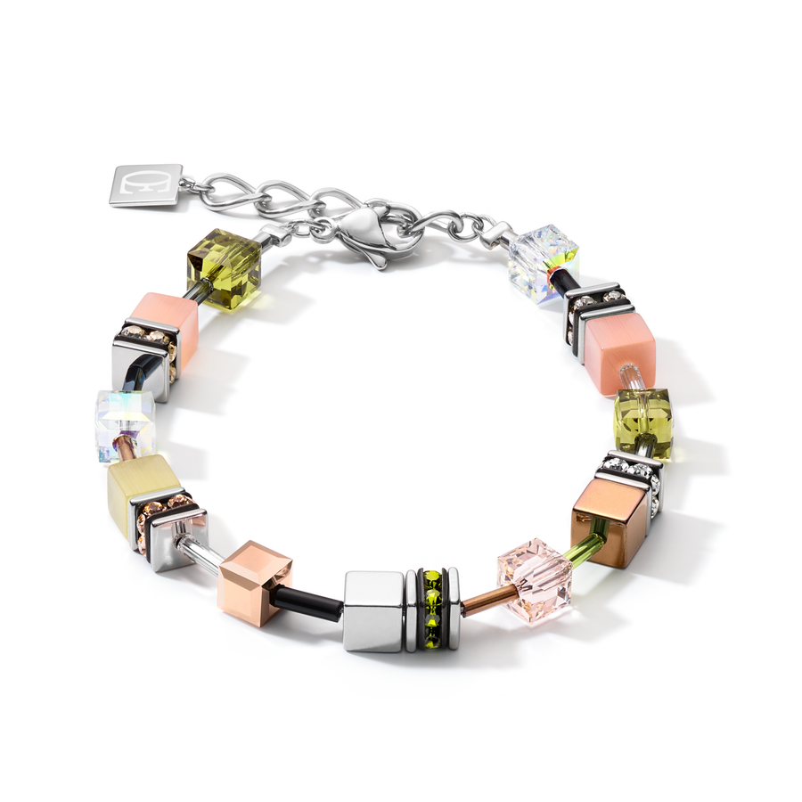 Bracelet GeoCUBE® medium olive-peach