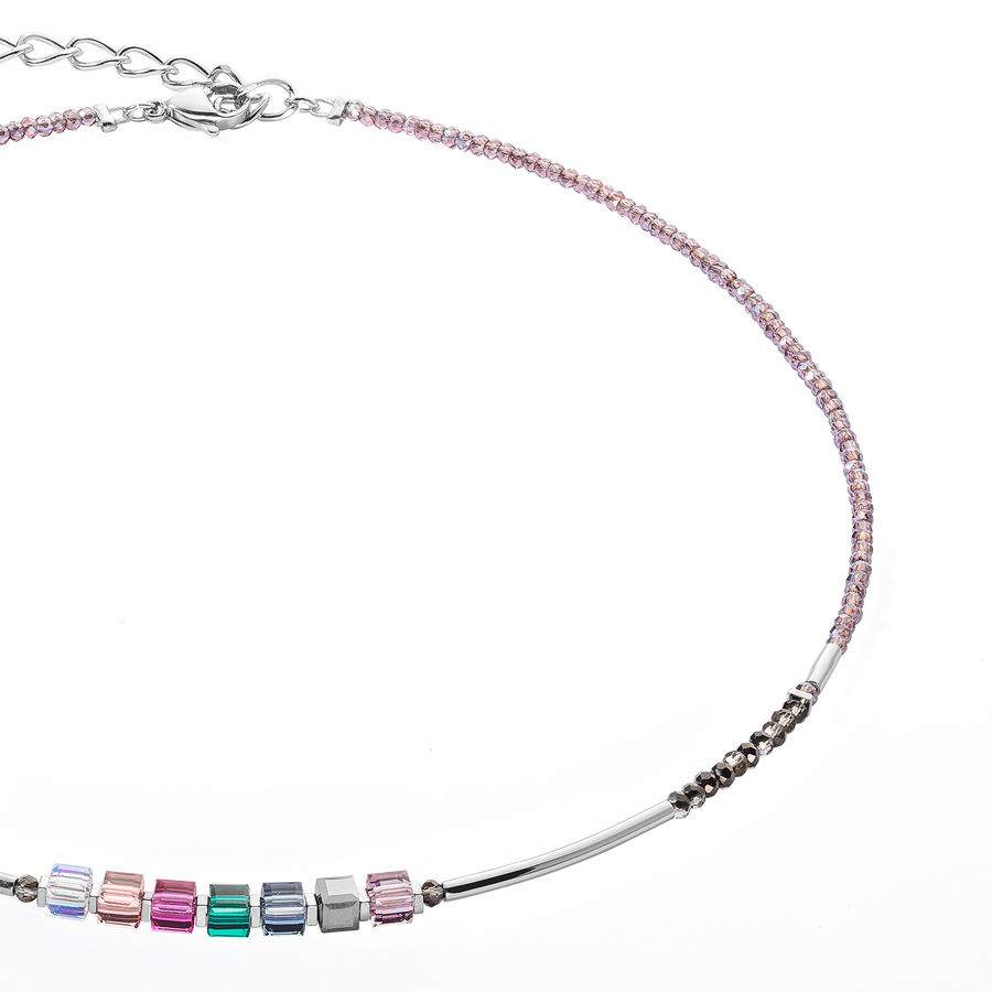 Cube Story Minimalistic Sparkling necklace Multicolour Art Nouveau