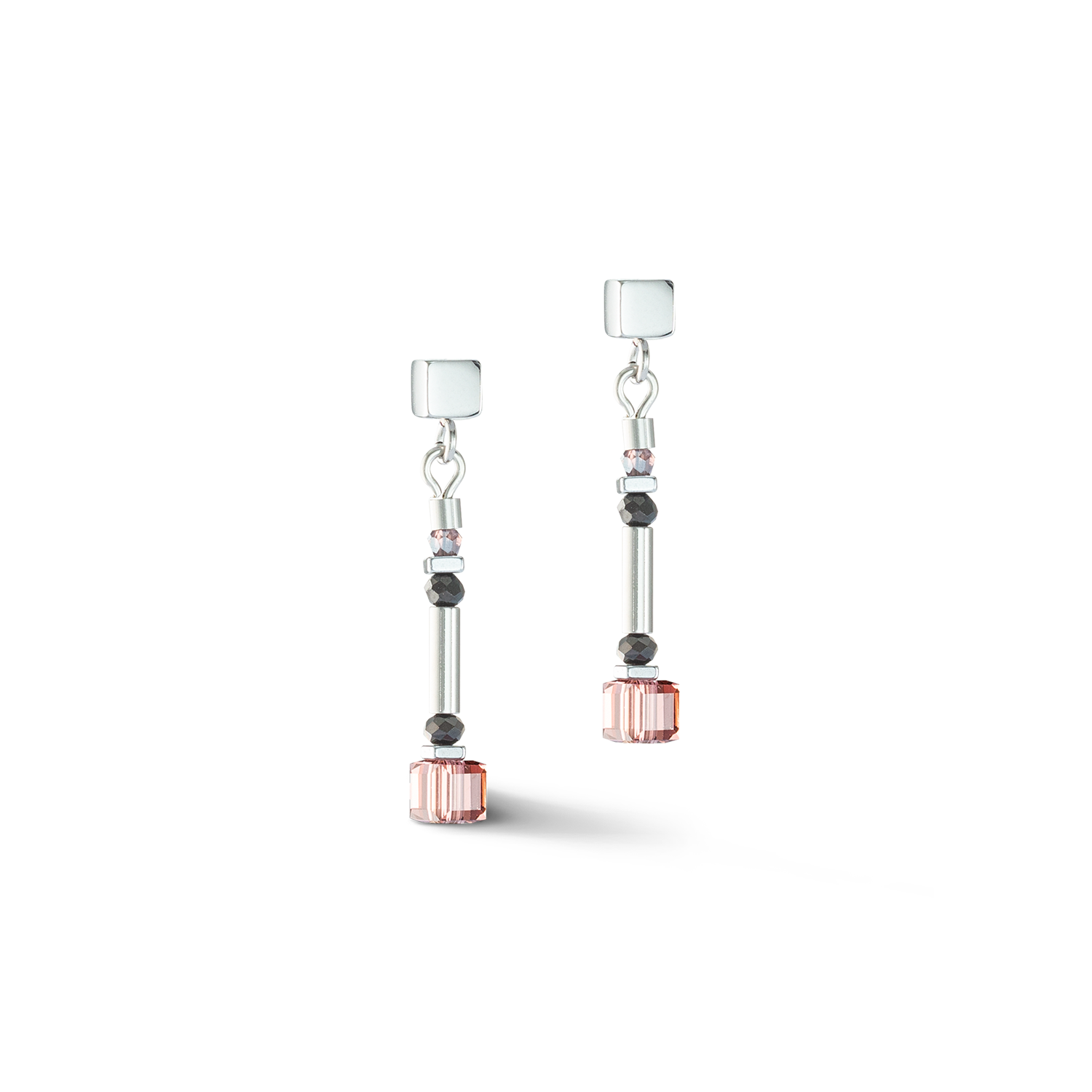 Cube Story Minimalistic Sparkling earrings Multicolour Art Nouveau