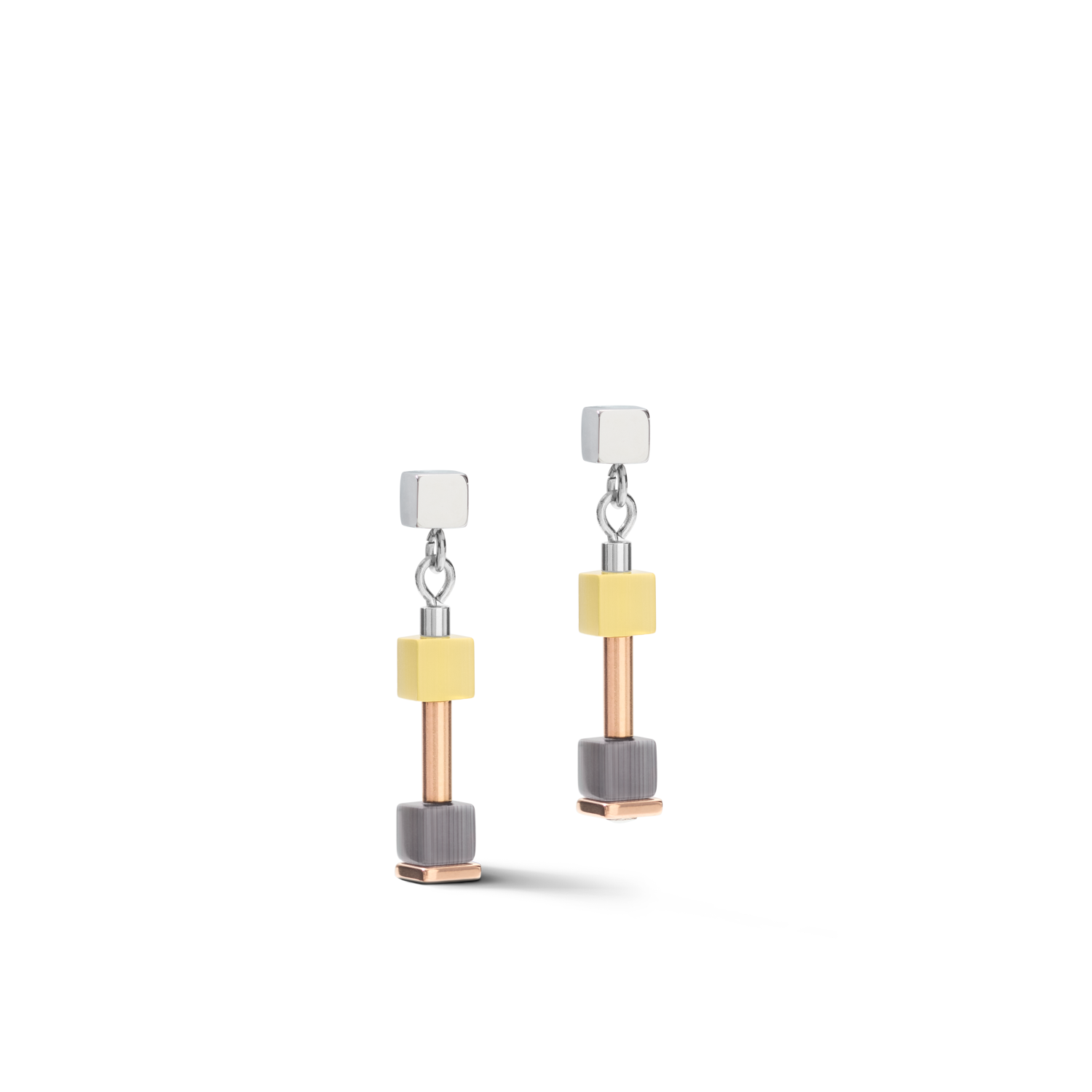 Earrings GeoCUBE® fine pastel beige-olive
