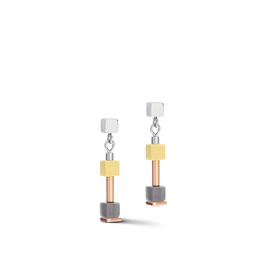 Earrings GeoCUBE® fine pastel beige-olive