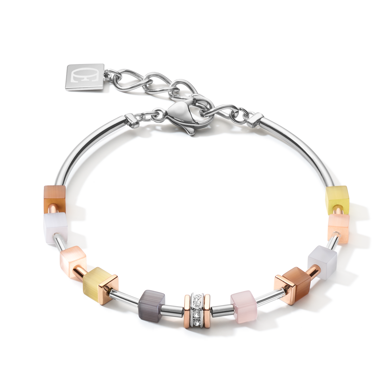 Bracelet GeoCUBE® fine pastel beige-olive