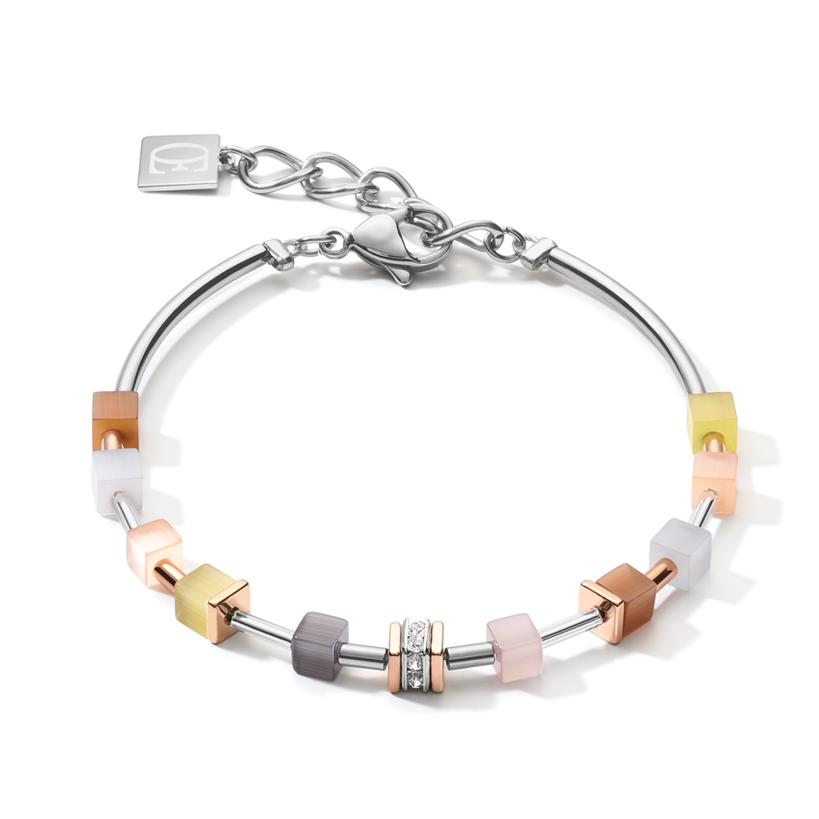 Bracelet GeoCUBE® fine pastel beige-olive