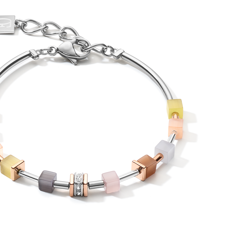 Bracelet GeoCUBE® fine pastel beige-olive