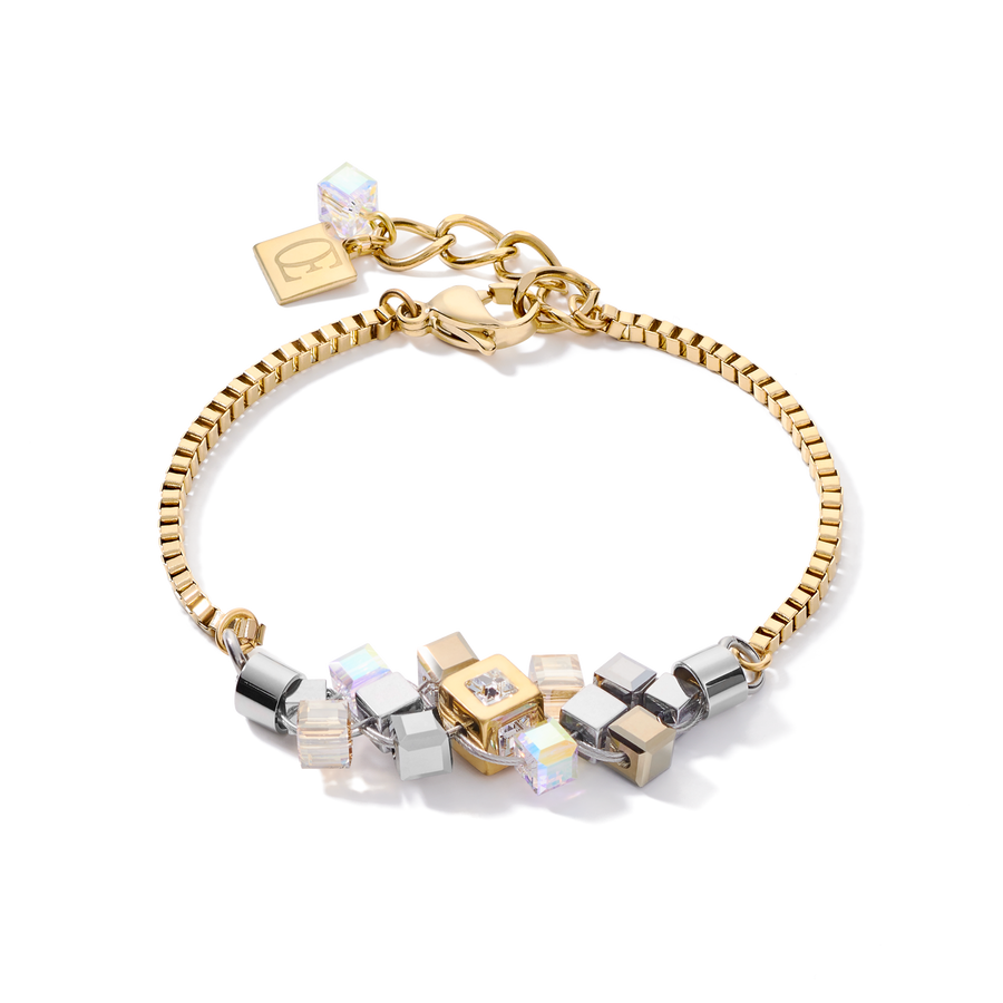 Bracelet GeoCUBE® cluster gold-silver