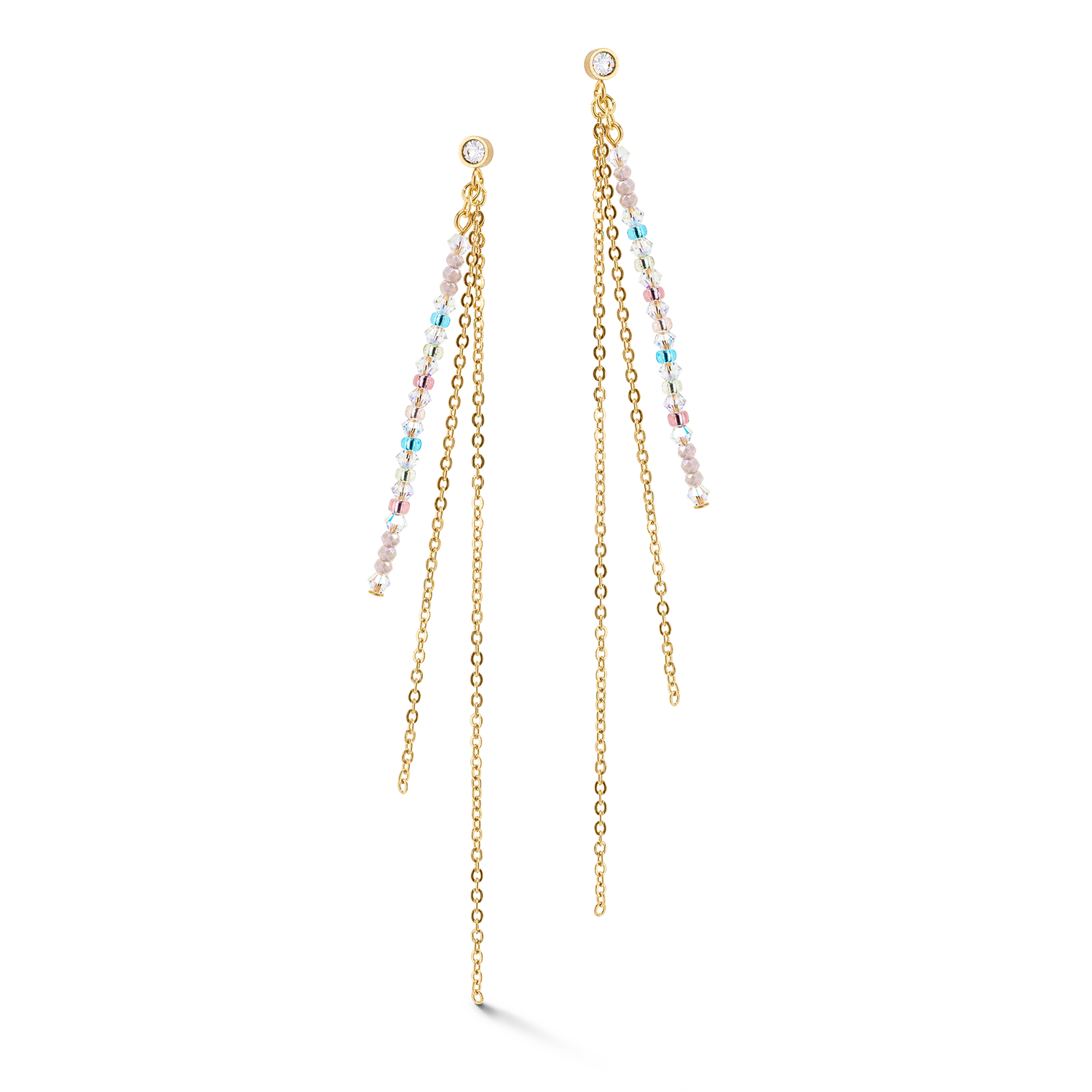 Waterfall Delicate earrings gold multicolor pastell romantic