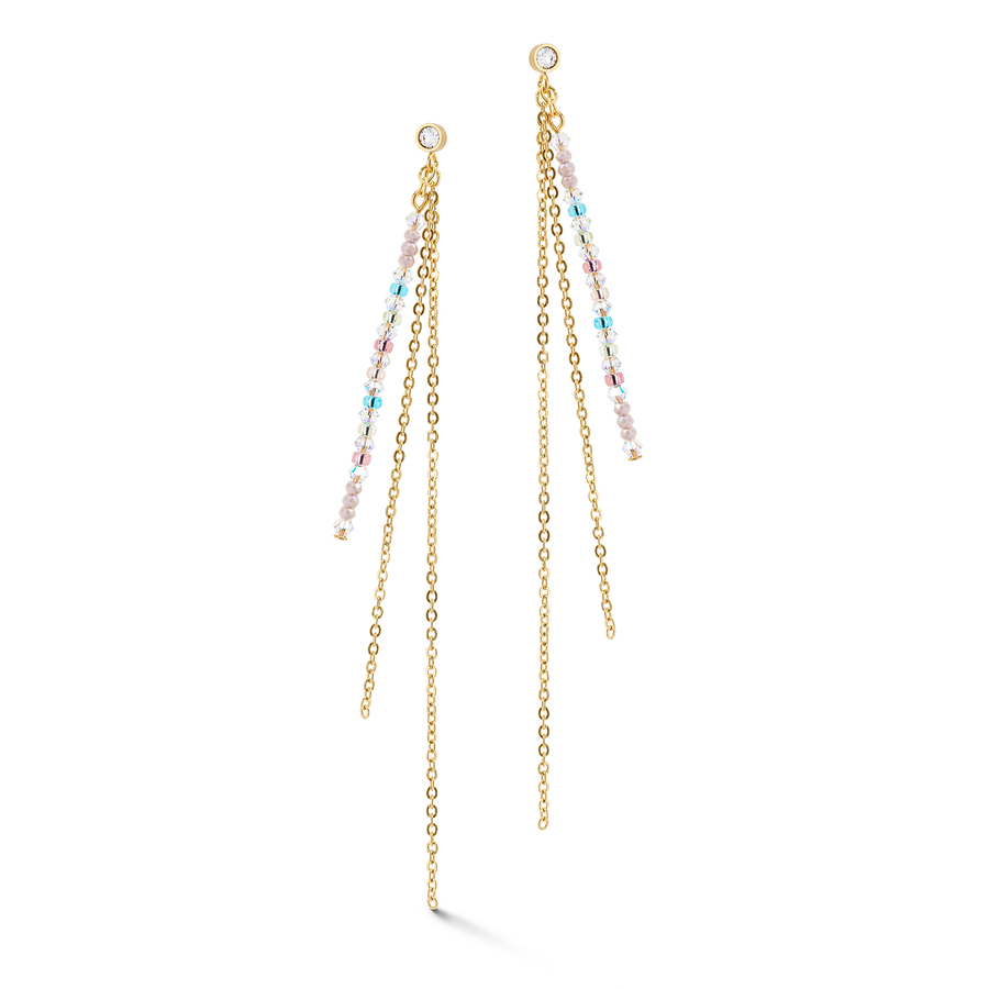 Waterfall Delicate earrings gold multicolor pastell romantic