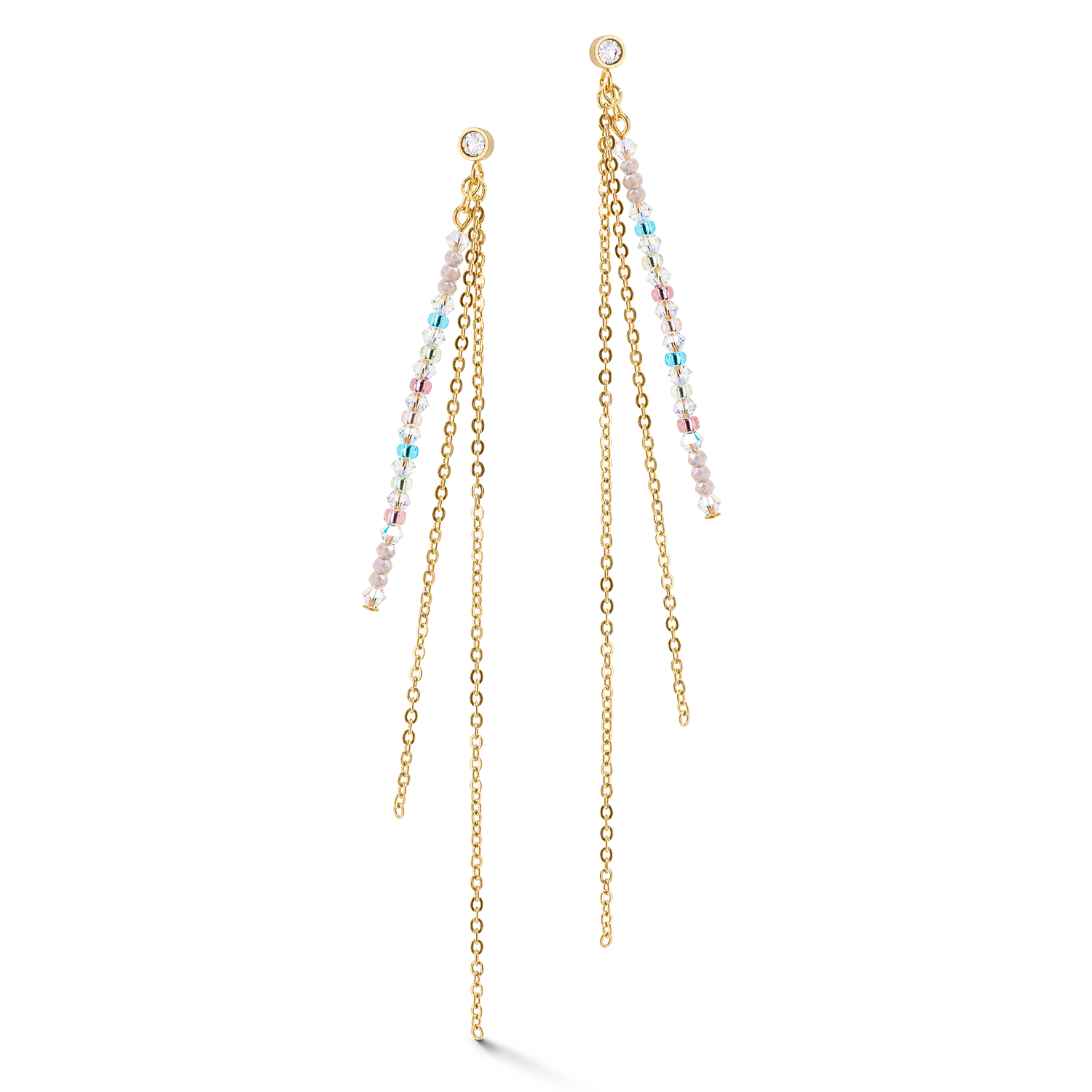 Waterfall Delicate earrings gold multicolor pastell romantic