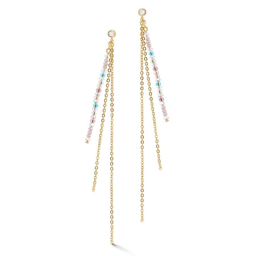 Waterfall Delicate earrings gold multicolor pastell romantic