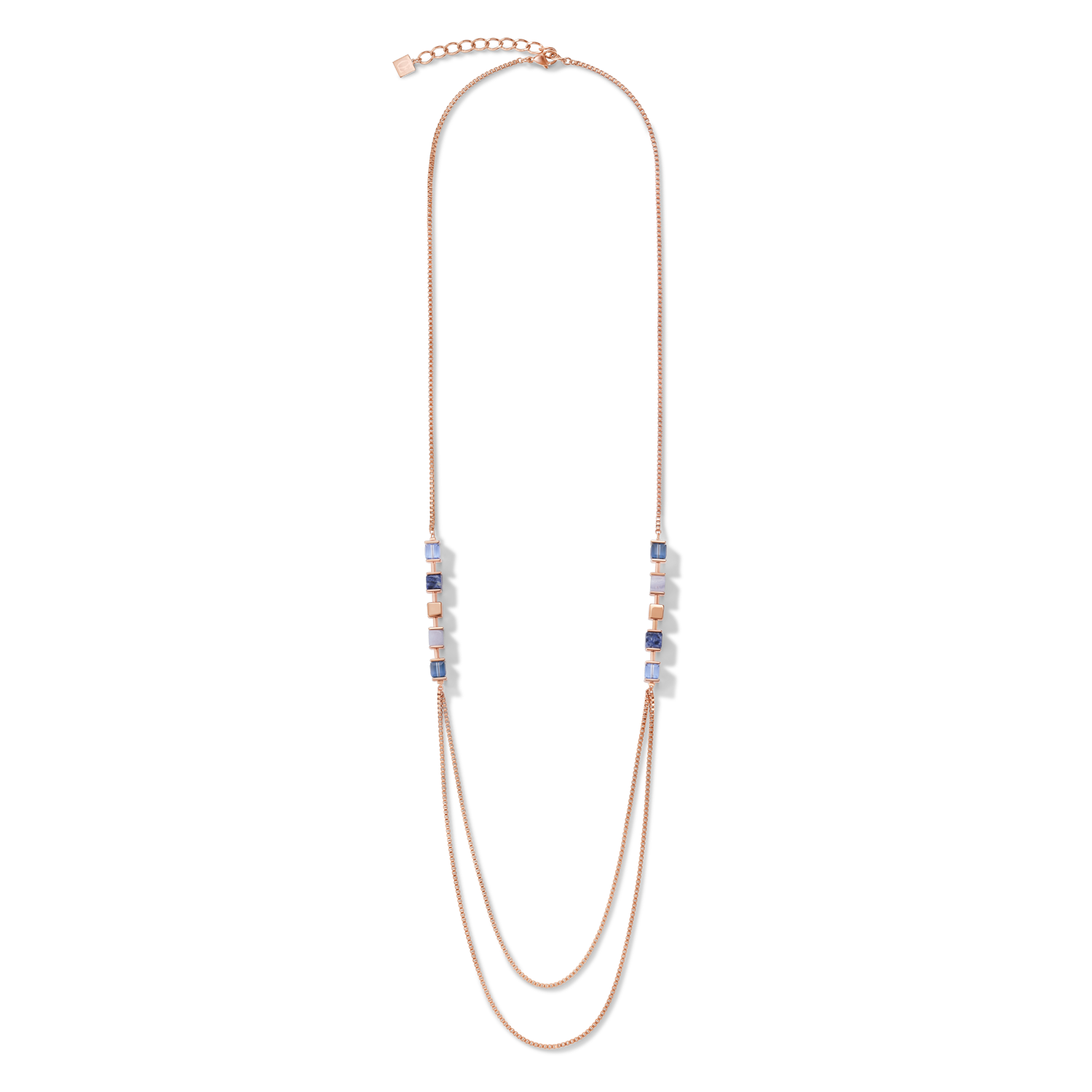 Necklace GeoCUBE® & chain large blue