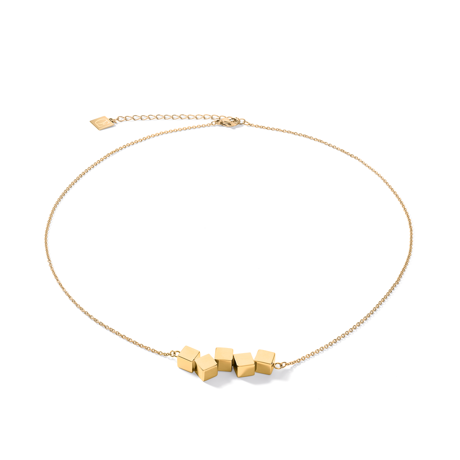 Necklace Dancing GeoCUBE® stainless steel gold