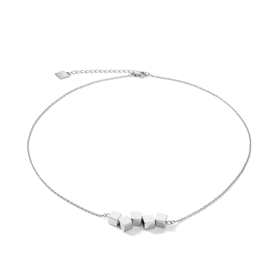 Necklace Dancing GeoCUBE® stainless steel silver