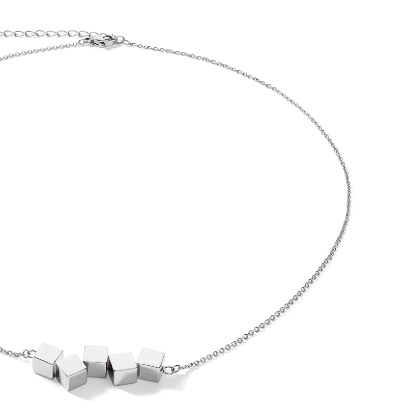 Necklace Dancing GeoCUBE® stainless steel silver