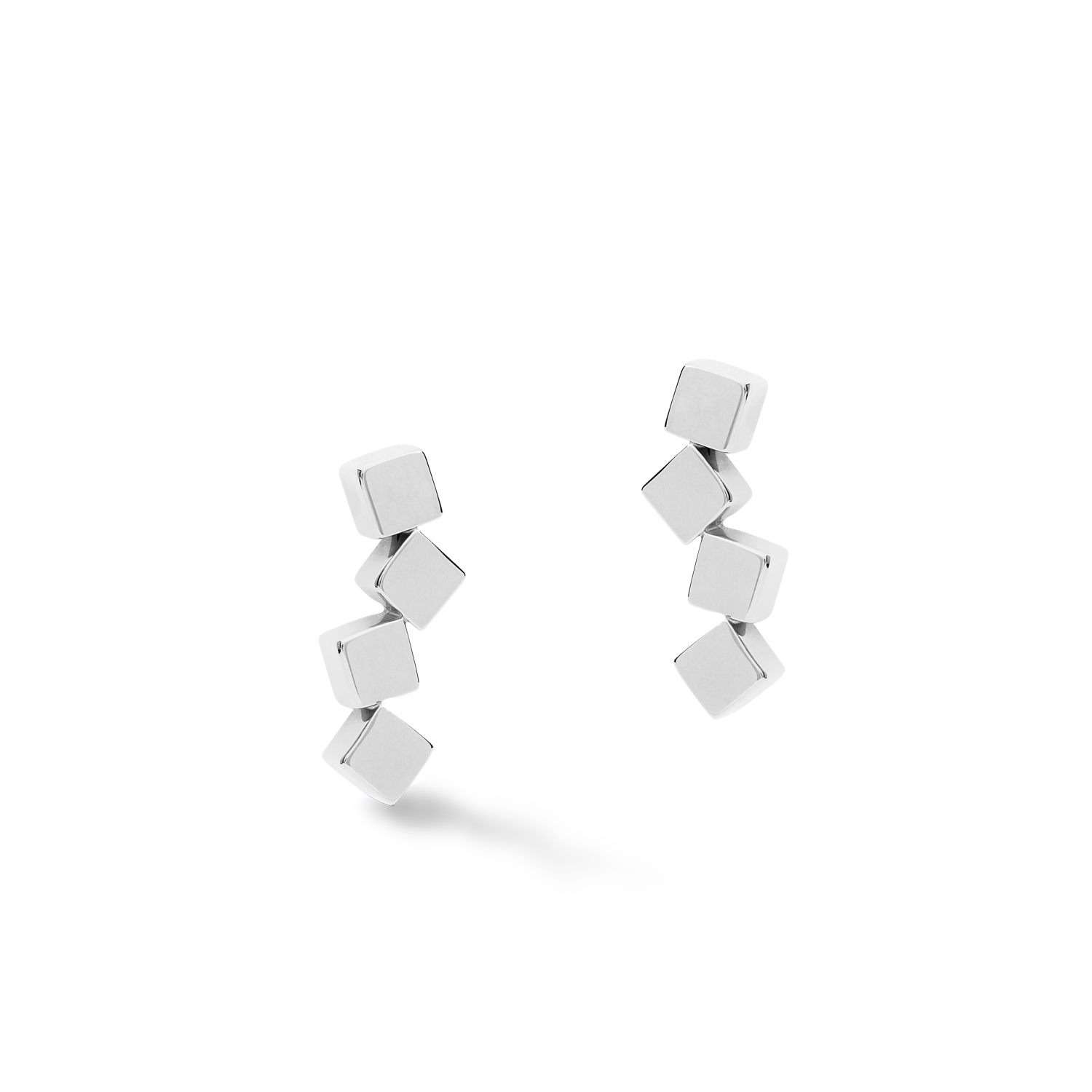 Earrings Dancing GeoCUBE® stainless steel silver