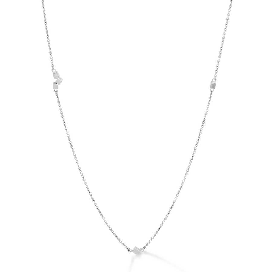 Necklace Dancing GeoCUBE® small chain long stainless steel silver