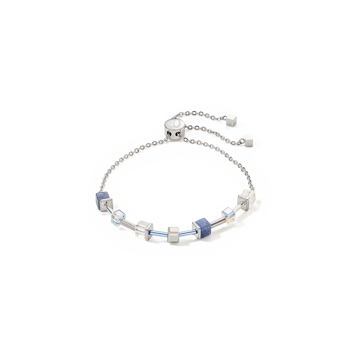 GeoCUBE® Precious & Slider Closure bracelet silver-blue