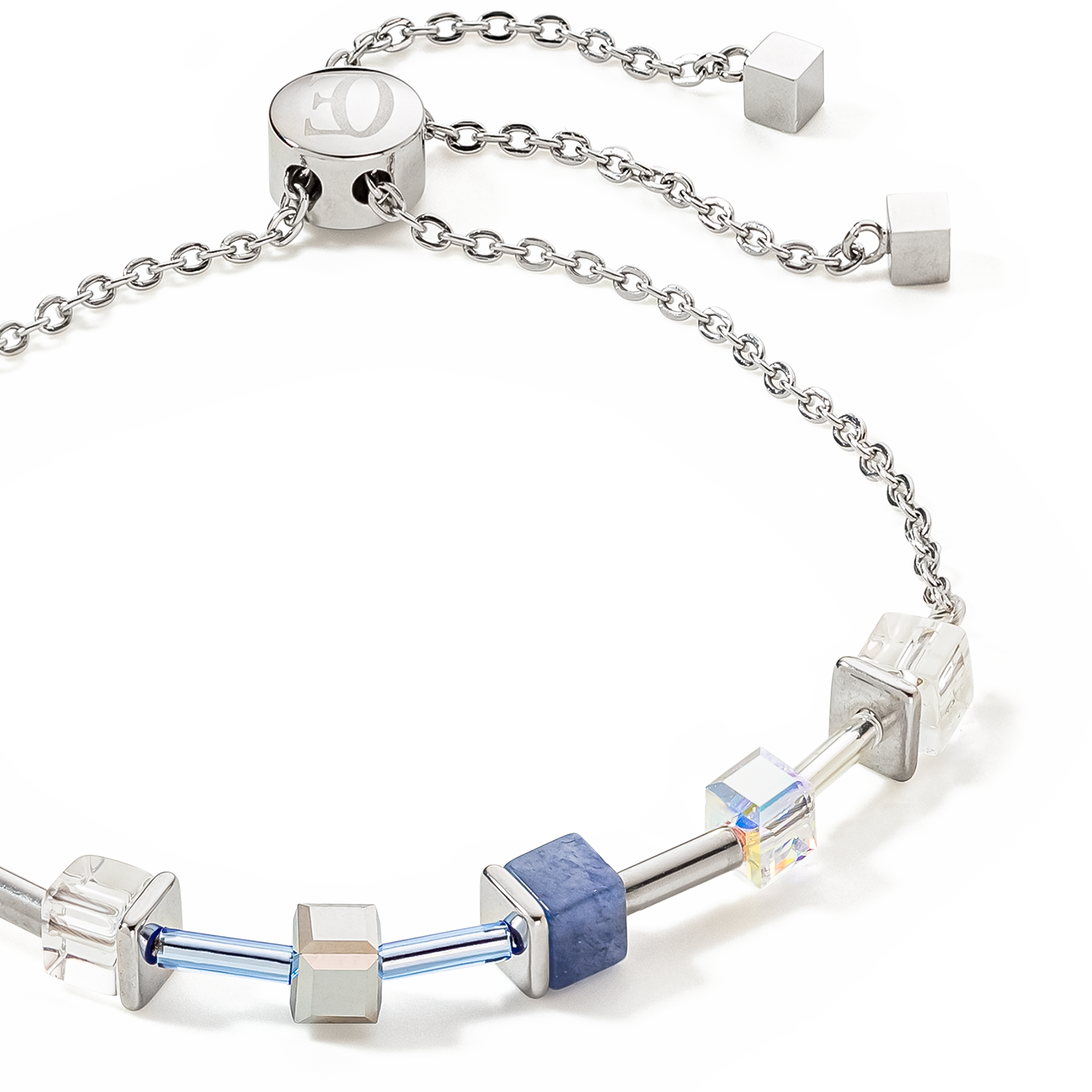 GeoCUBE® Precious & Slider Closure bracelet silver-blue