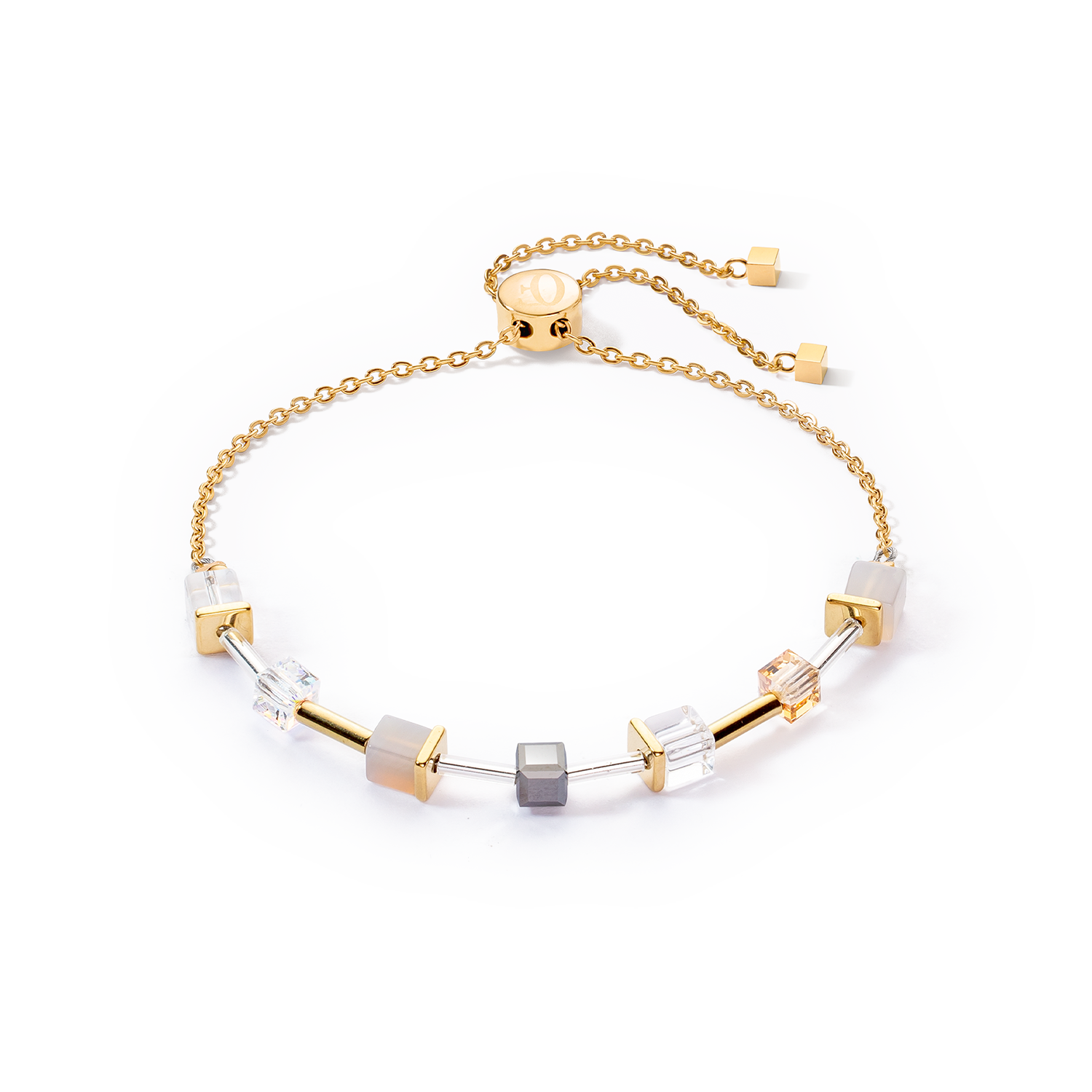 GeoCUBE® Precious Slider Closure bracelet gold grey