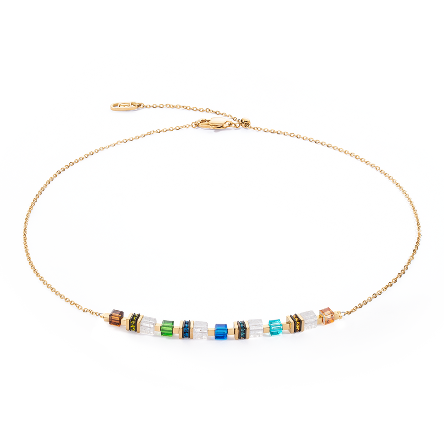 Necklace Mini Cubes & Chain gold-multicolour