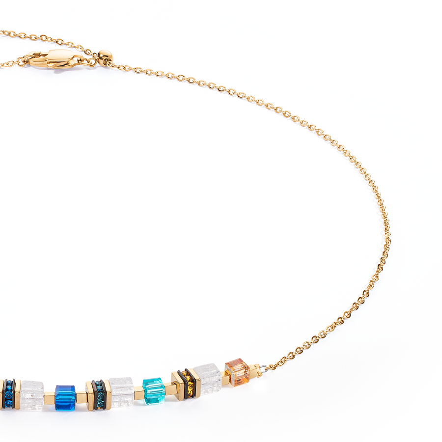 Necklace Mini Cubes & Chain gold-multicolour