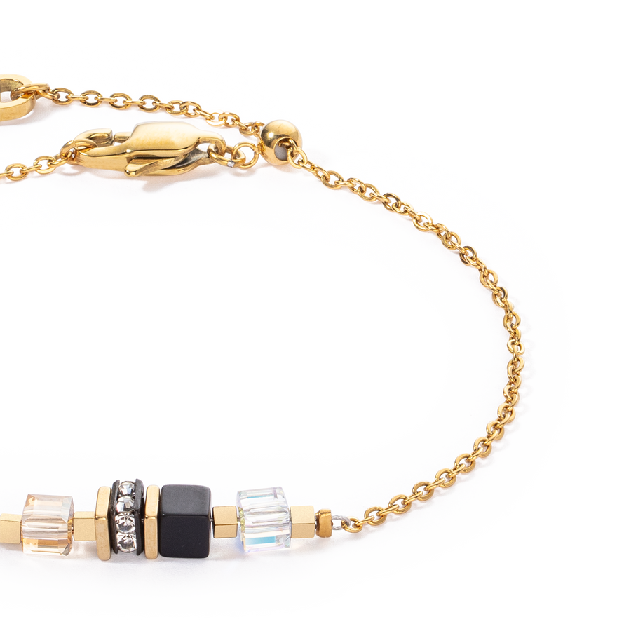 Bracelet Mini Cubes & Chain gold-black