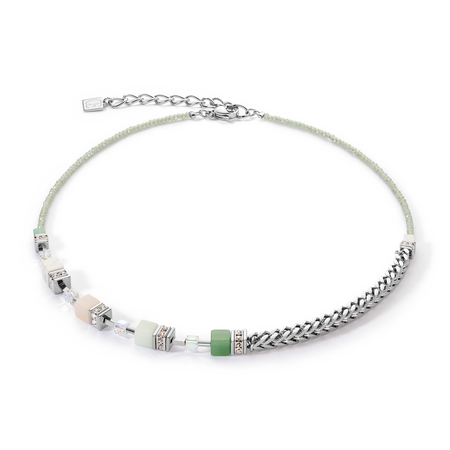 GeoCUBE® Precious Fusion Chunky Chain necklace light green