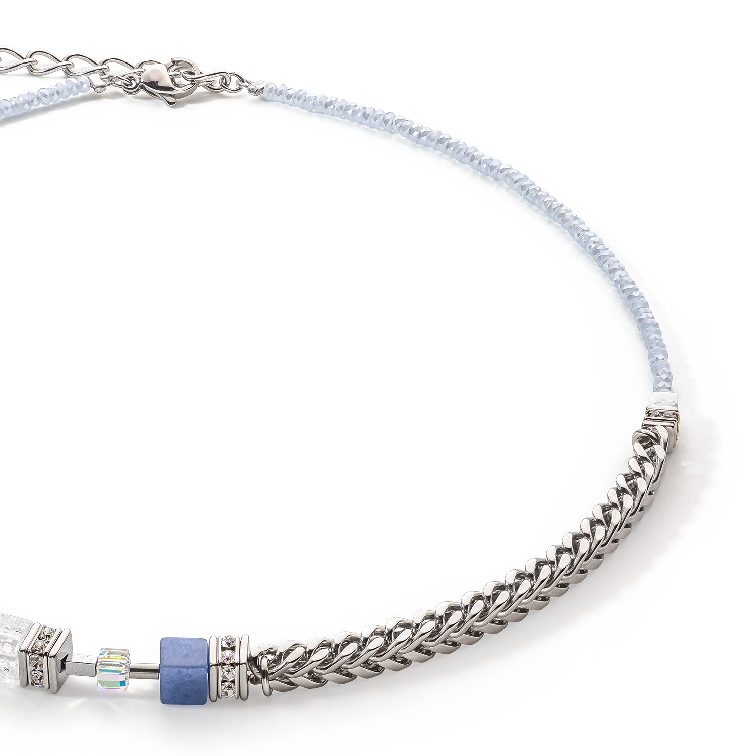 GeoCUBE® Precious Fusion Chunky Chain necklace light blue
