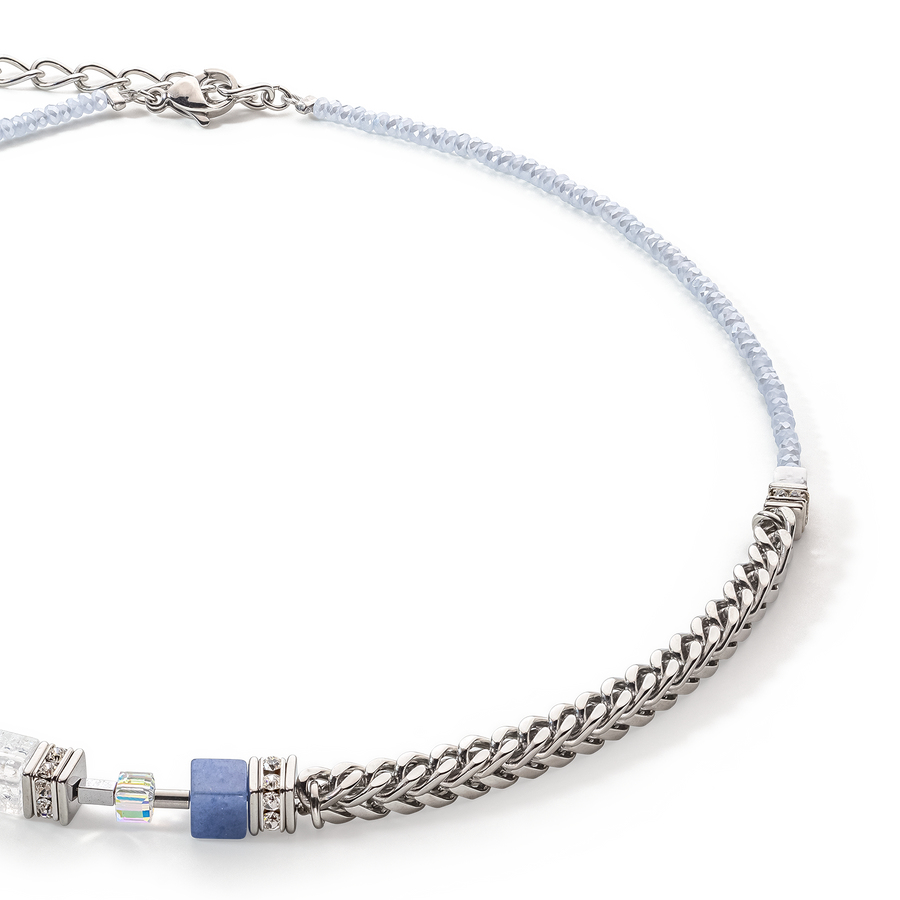 GeoCUBE® Precious Fusion Chunky Chain necklace light blue