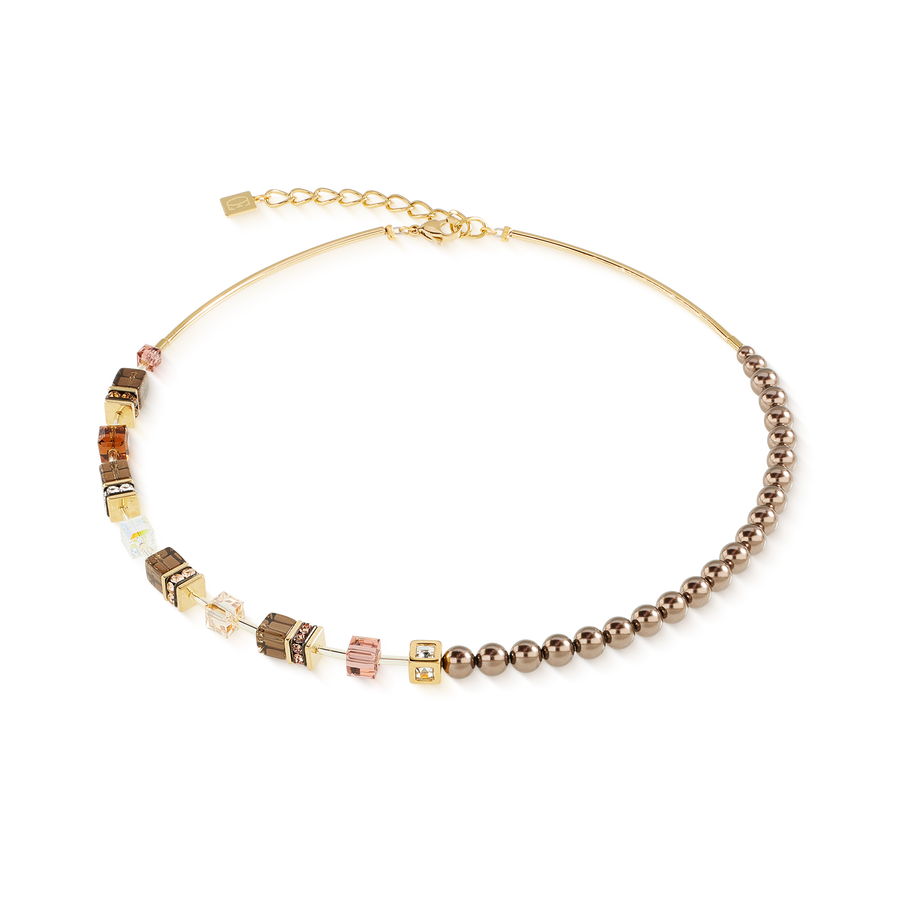 GeoCUBE® Precious Fusion Pearls Necklace Mocha Mousse