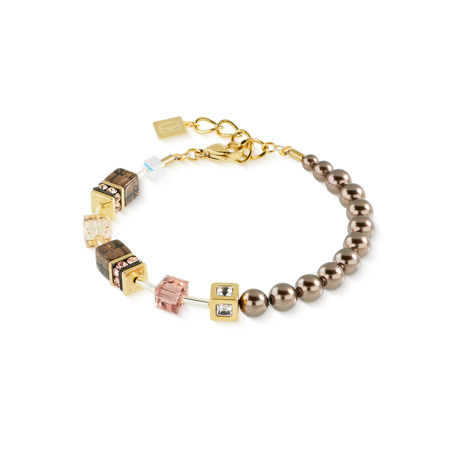 GeoCUBE® Precious Fusion Pearls Bracelet Mocha Mousse