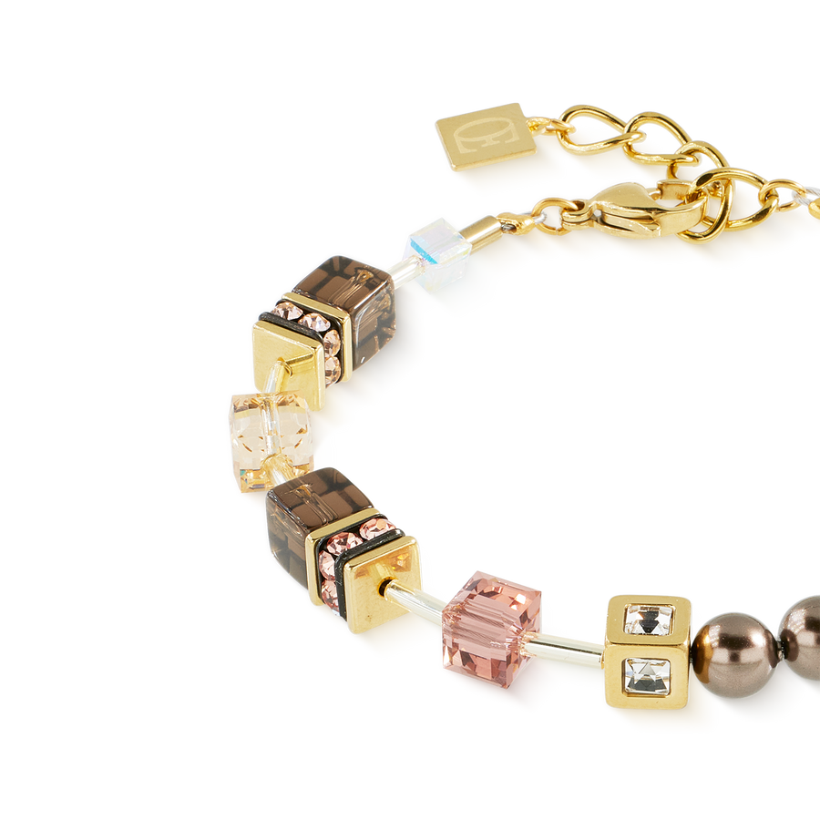GeoCUBE® Precious Fusion Pearls Bracelet Mocha Mousse