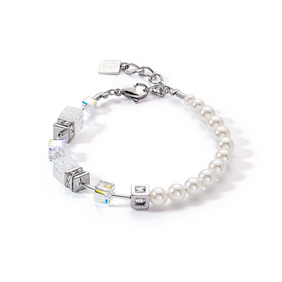 GeoCUBE® Precious Fusion Pearls bracelet white