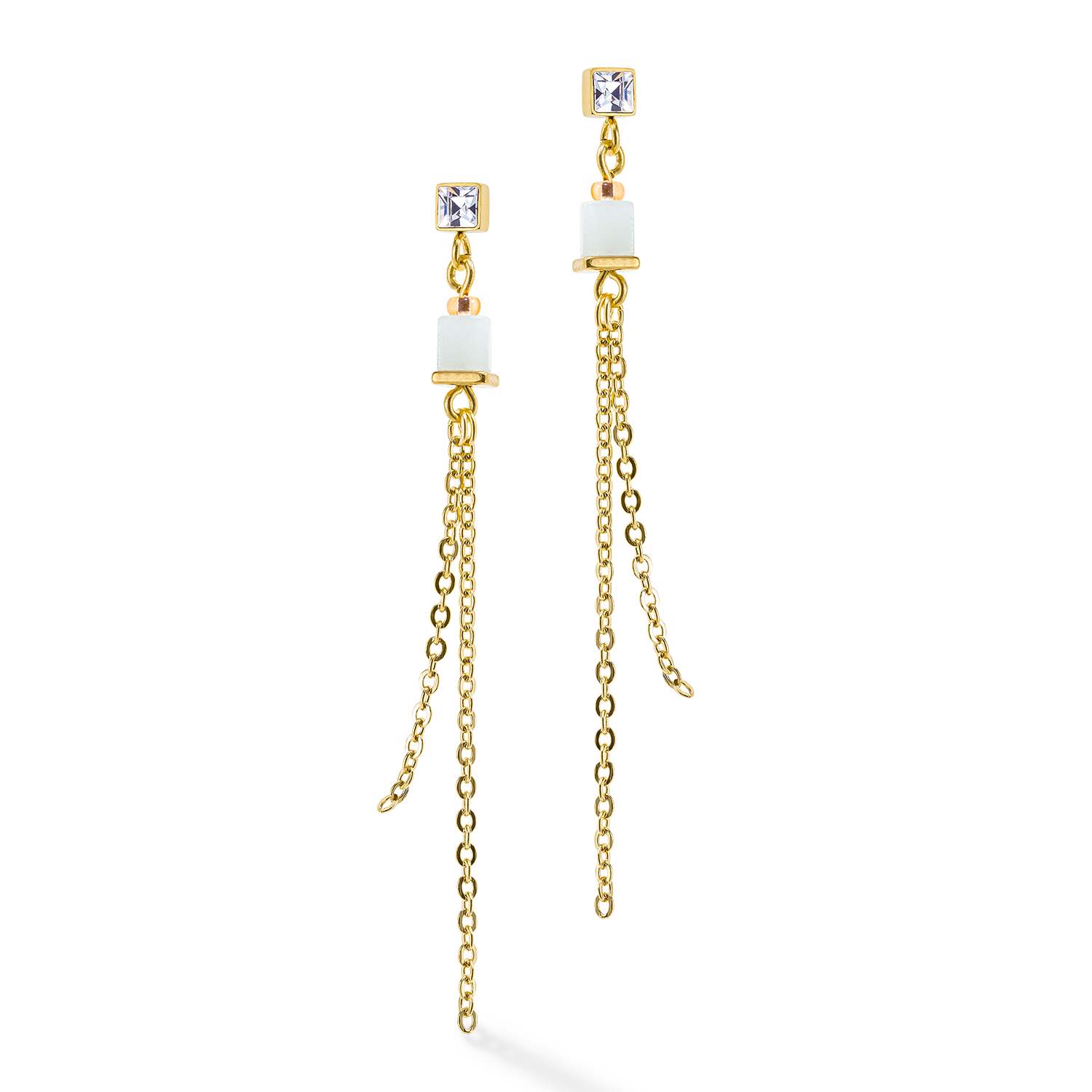 GeoCUBE® Precious & Slider Closure earrings gold multicolour pastel