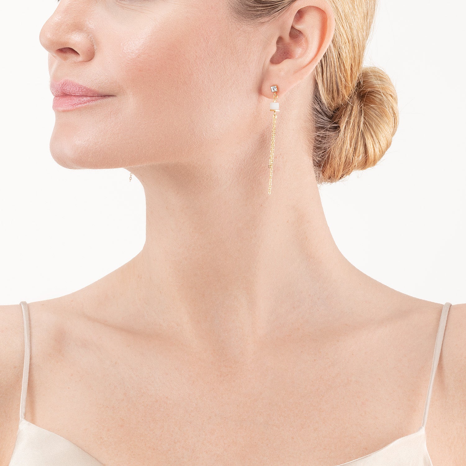 GeoCUBE® Precious & Slider Closure earrings gold multicolour pastel