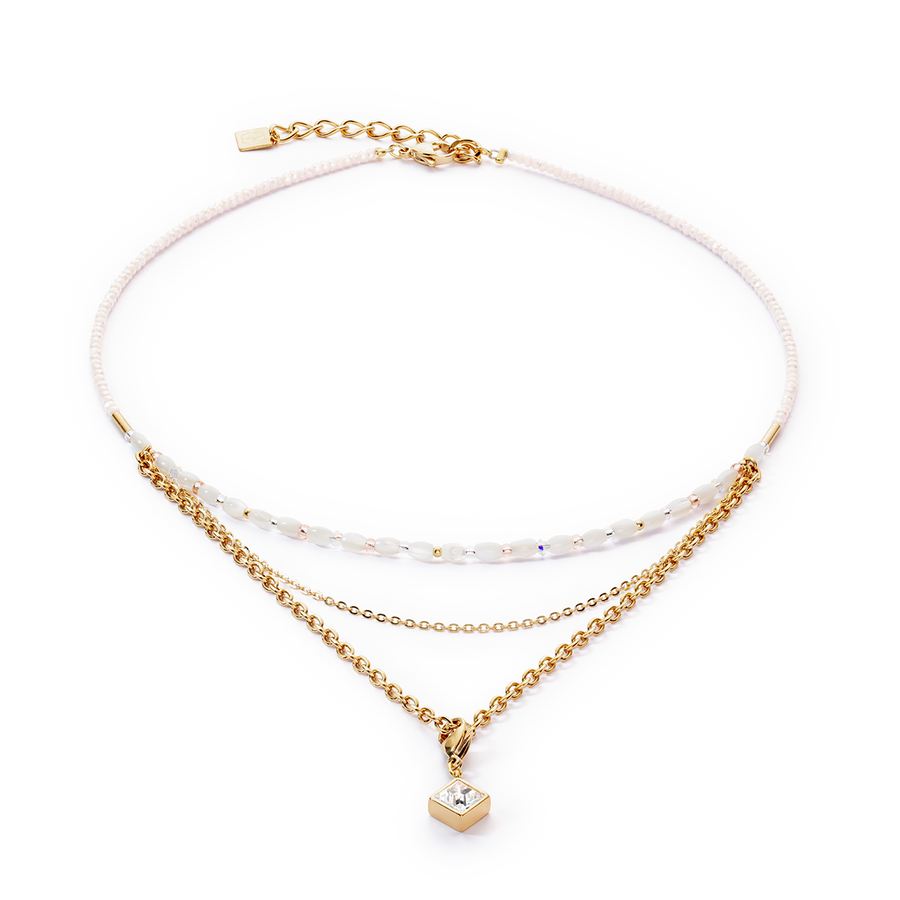Brilliant Square Layer necklace gold