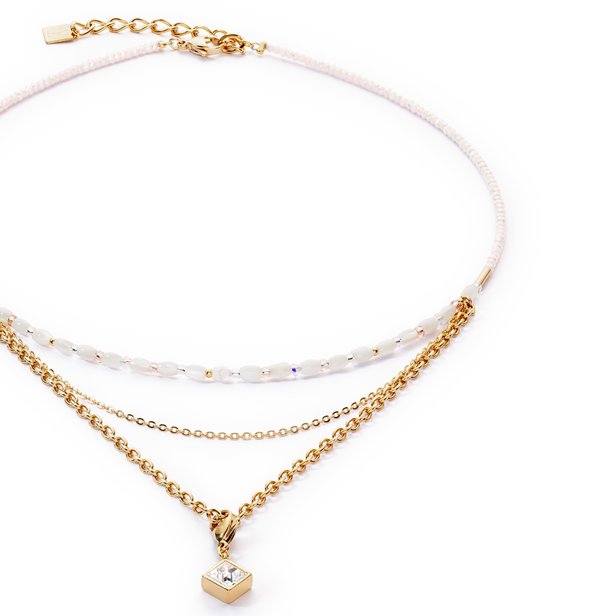 Brilliant Square Layer necklace gold