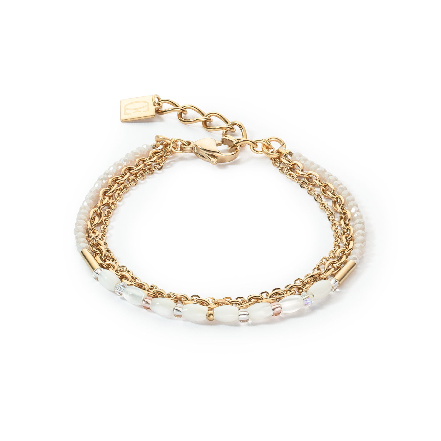 Brilliant Square Layer bracelet gold