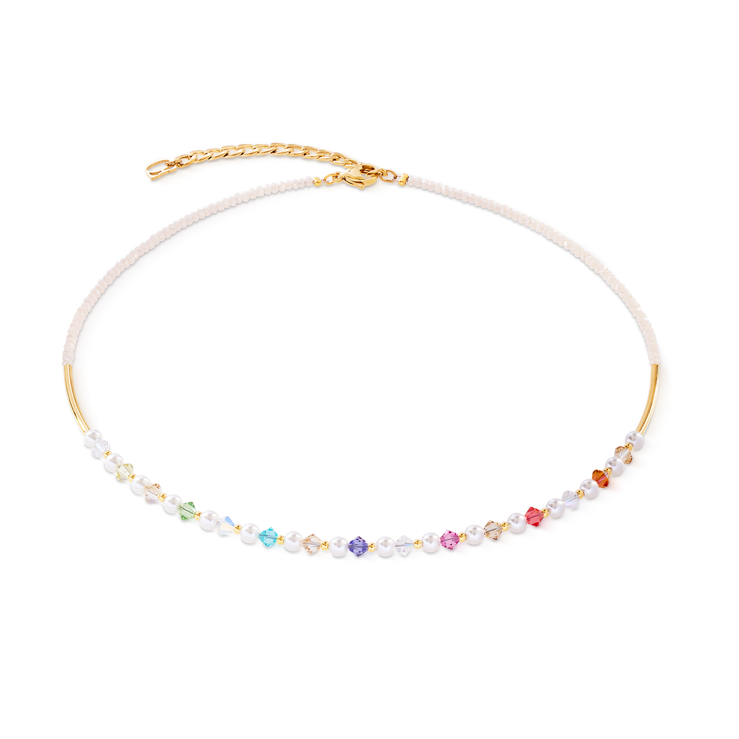 Princess Pearls necklace gold rainbow