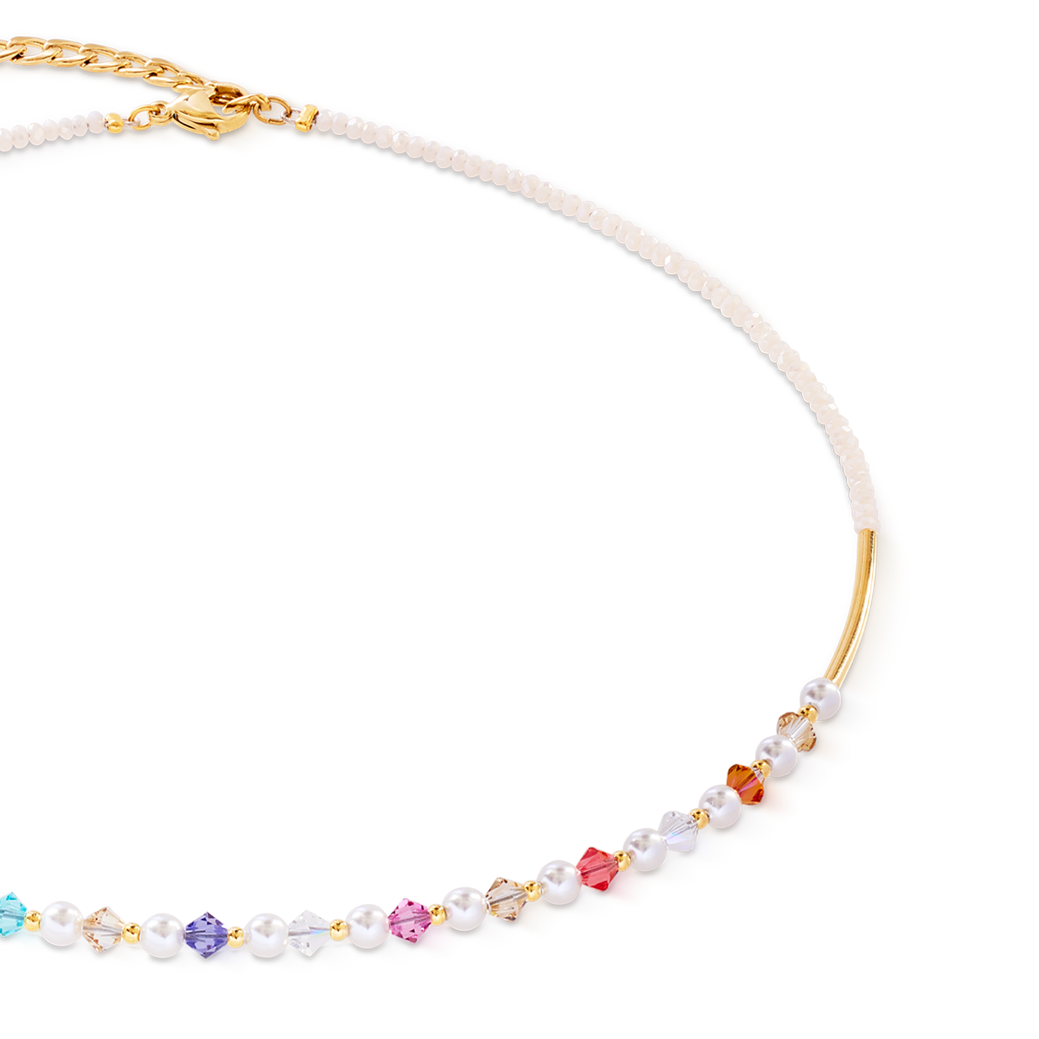 Princess Pearls necklace gold rainbow