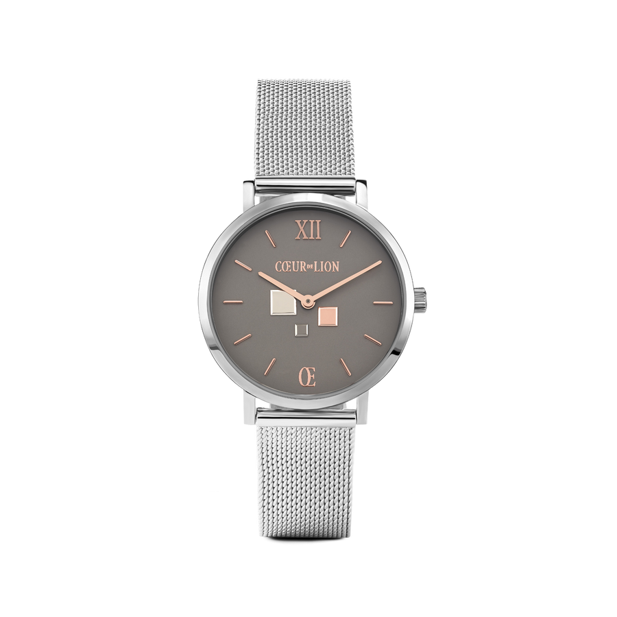 Watch Round Cool Grey Milanese Stainless Steel