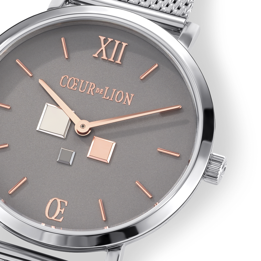 Watch Round Cool Grey Milanese Stainless Steel